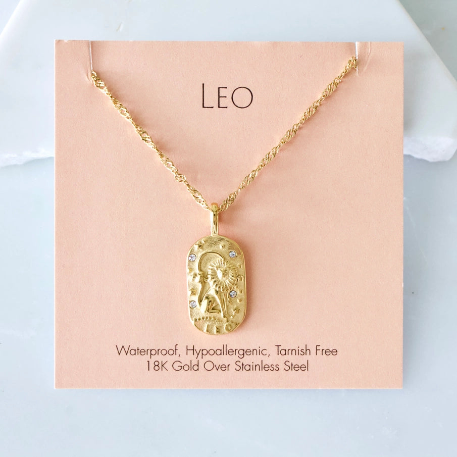 Oval Zodiac Sign Necklaces