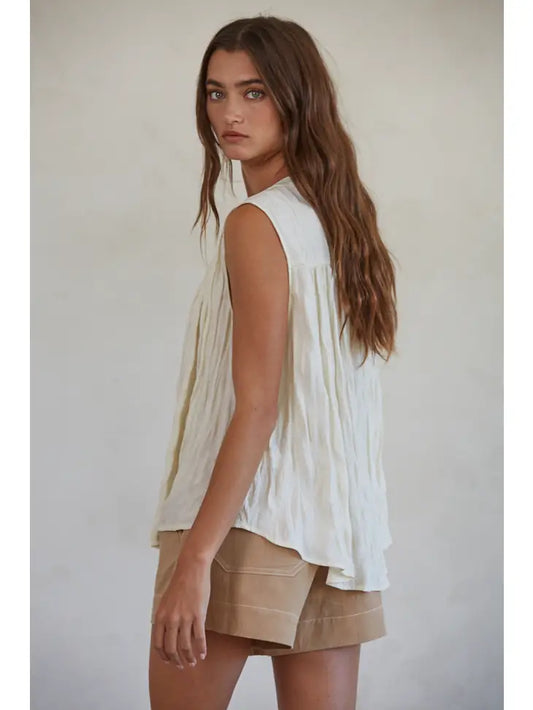 Woven Cotton Linen Wide Leg Shorts