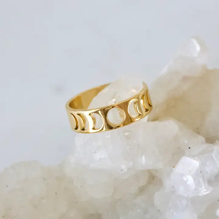 Moon Phase Cuff Ring