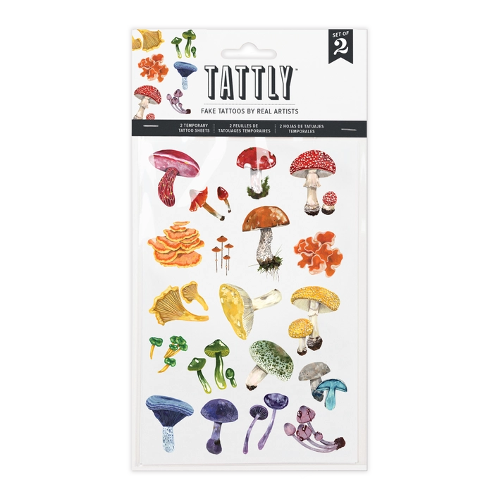 Colorful Mushrooms Tattoo Sheets