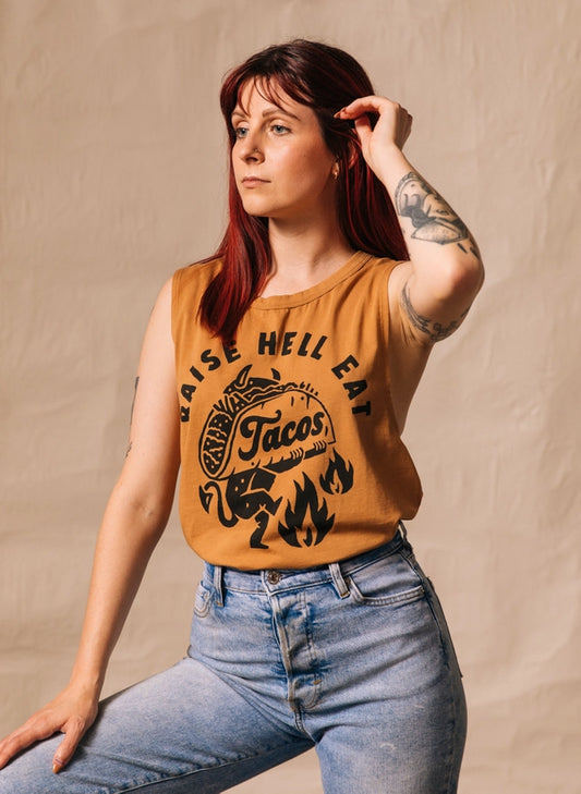 Raise Hell Eat Tacos Muscle Tee