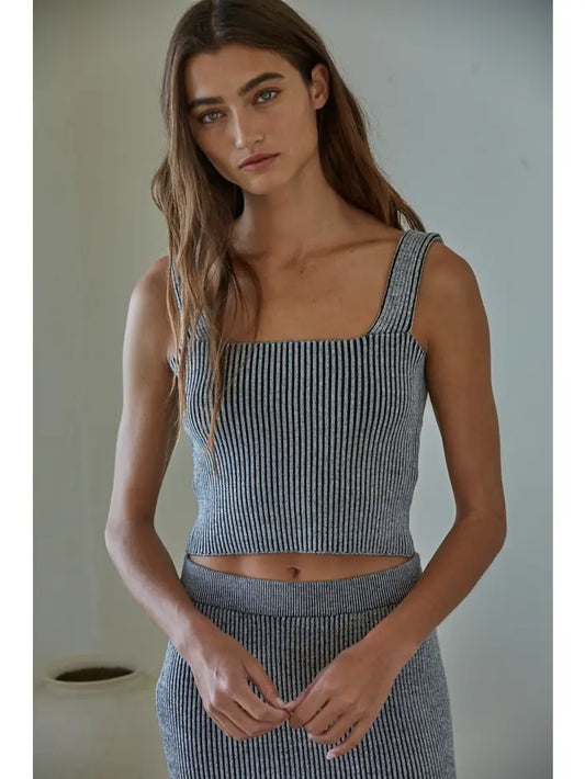 Square Neck Sleeveless Crop Top