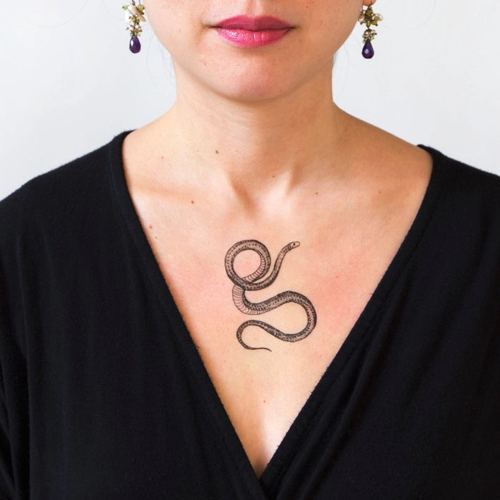 Serpent Temporary Tattoo Pair