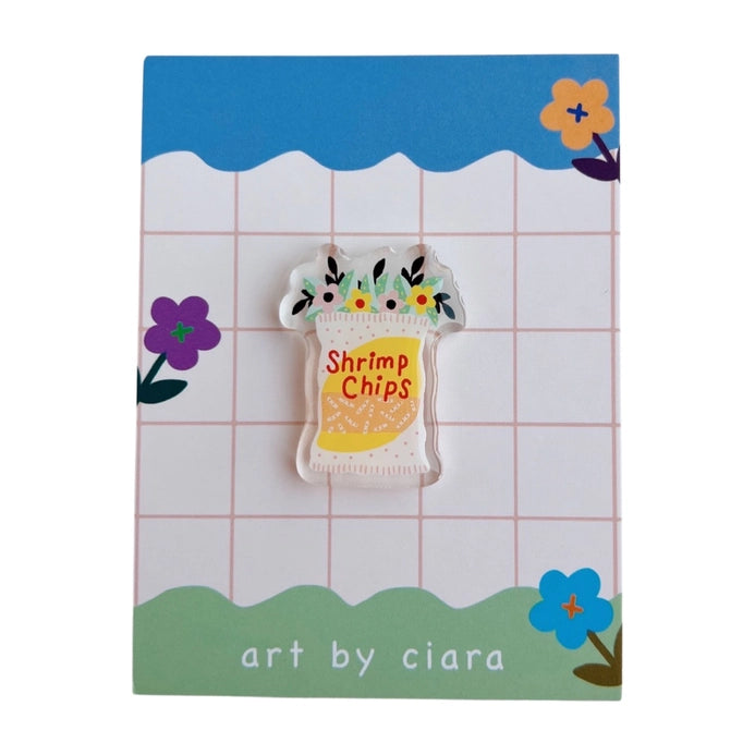 Shrimp Chips Acrylic Pin