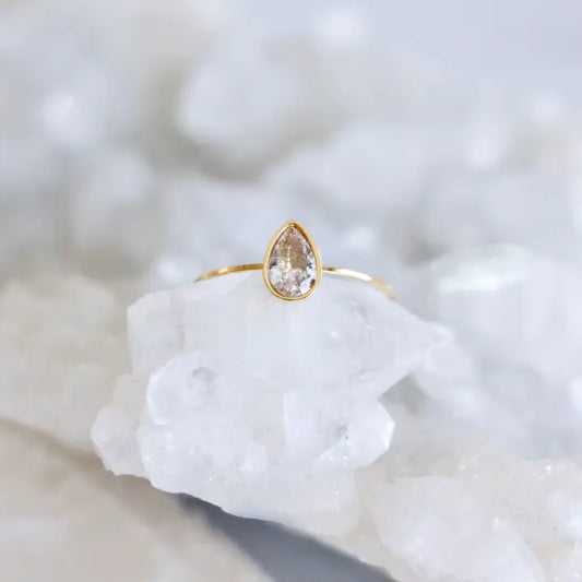 Zircon Teardrop Ring