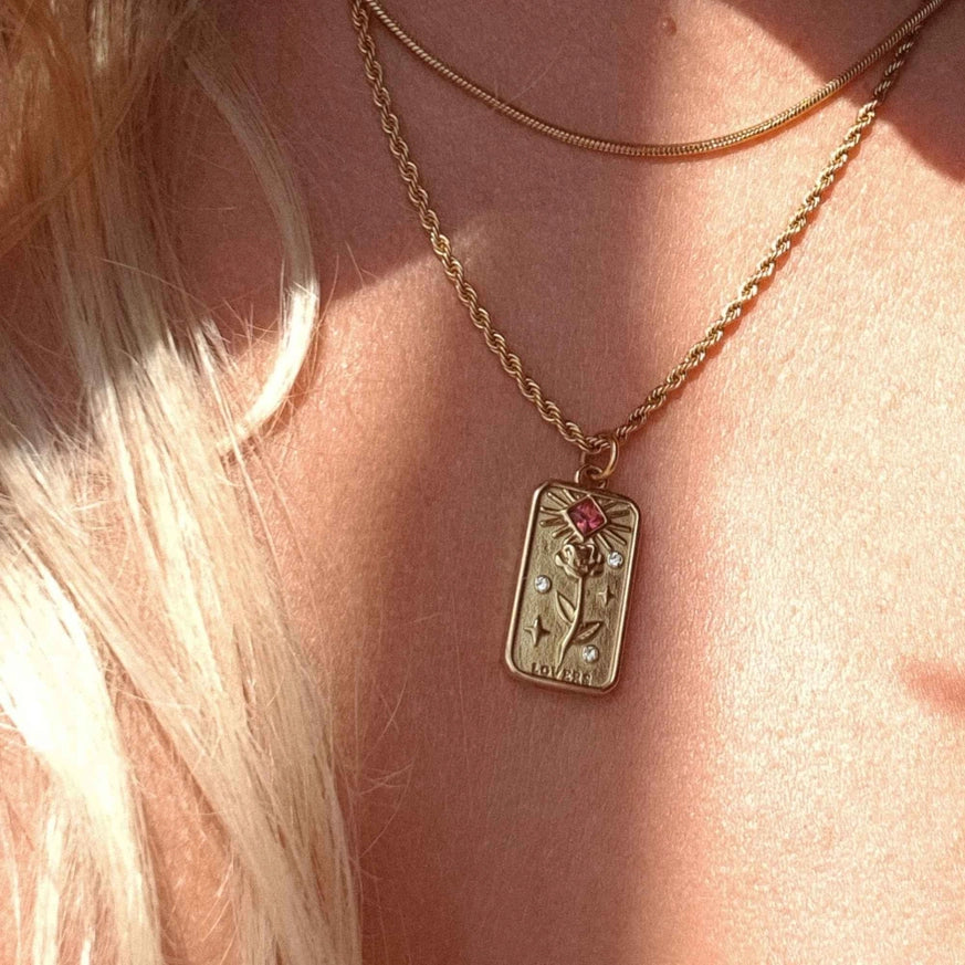 the Lovers' Tarot Card Necklace - AJ&S