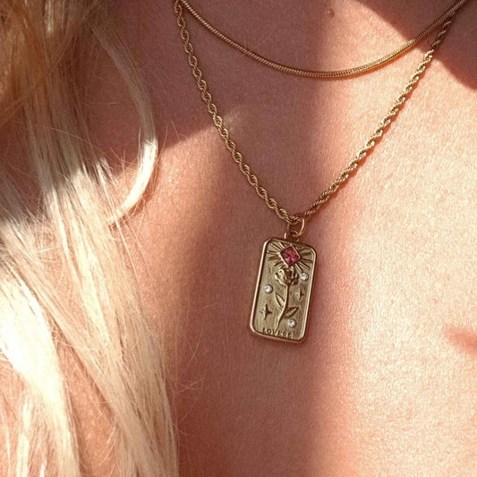 the Lovers' Tarot Card Necklace - AJ&S