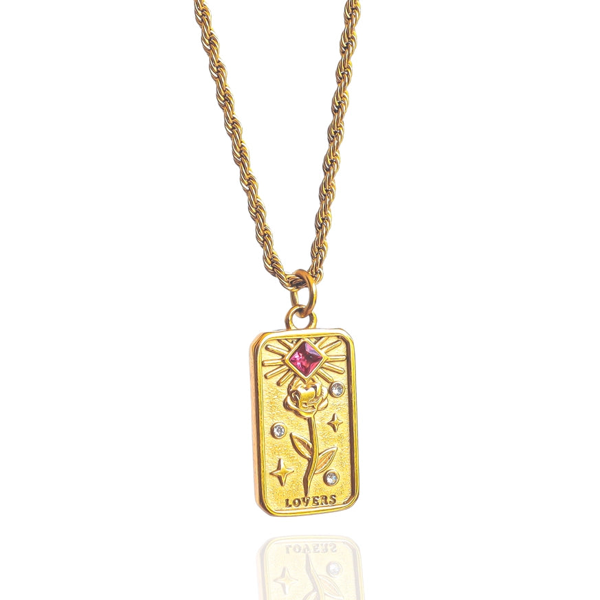 the Lovers' Tarot Card Necklace - AJ&S