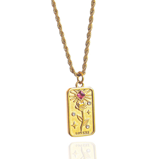 the Lovers' Tarot Card Necklace - AJ&S