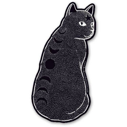 Moon Phase Cat Vinyl Sticker