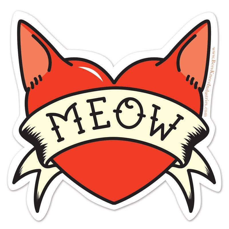 Meow Tattoo Vinyl Sticker