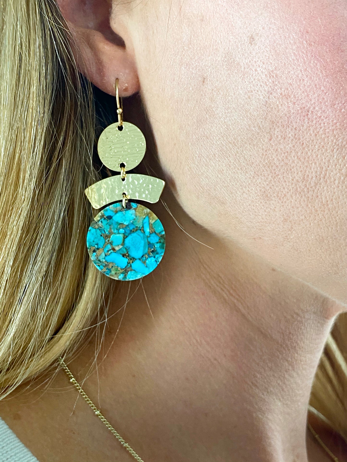 Slice of Turquoise Geo Earrings