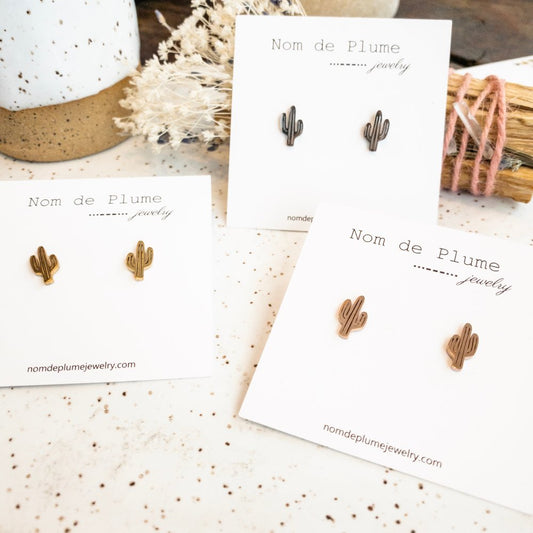 Saguaro Studs- Gold, Silver, or Rose Gold