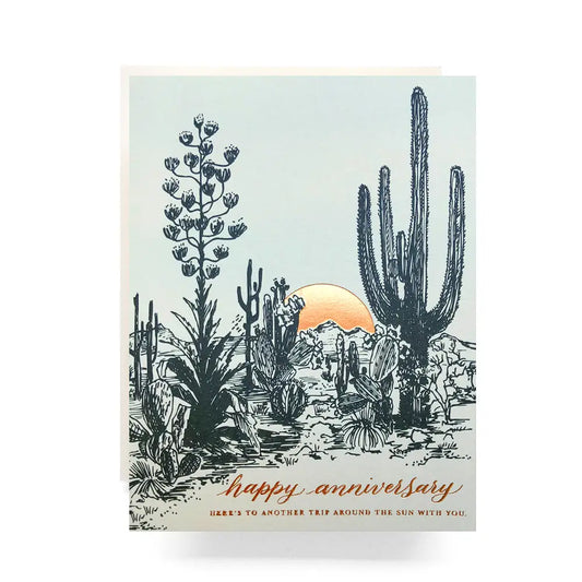 Cactus Sunset Anniversary Card