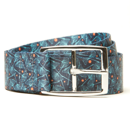 Blue Ginkgo Print - Hidden Flap Belt
