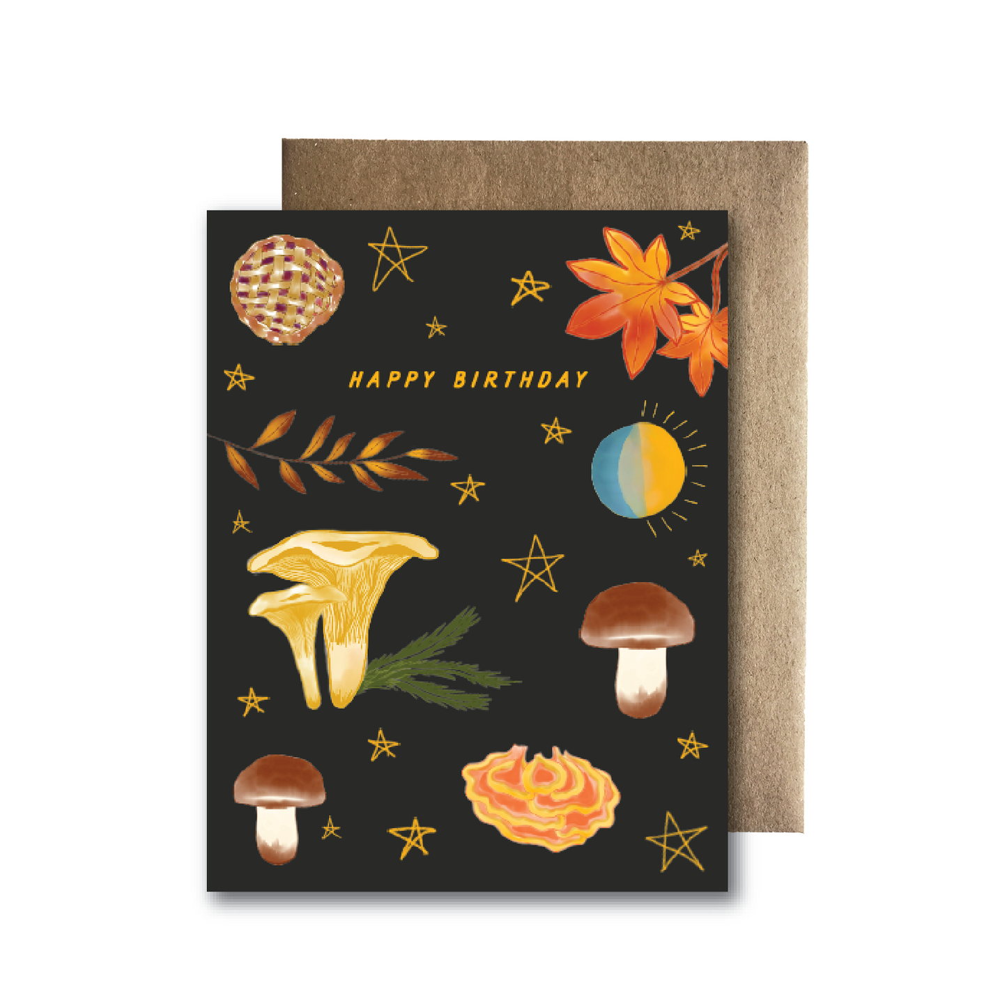 Happy Birthday Fall Mushrooms Card