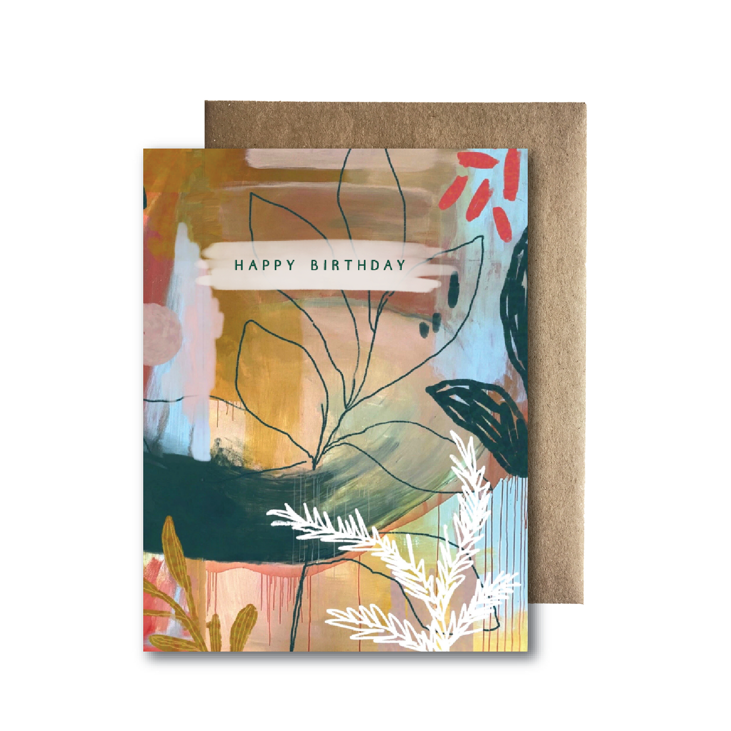 HBD Abstract Foliage Card