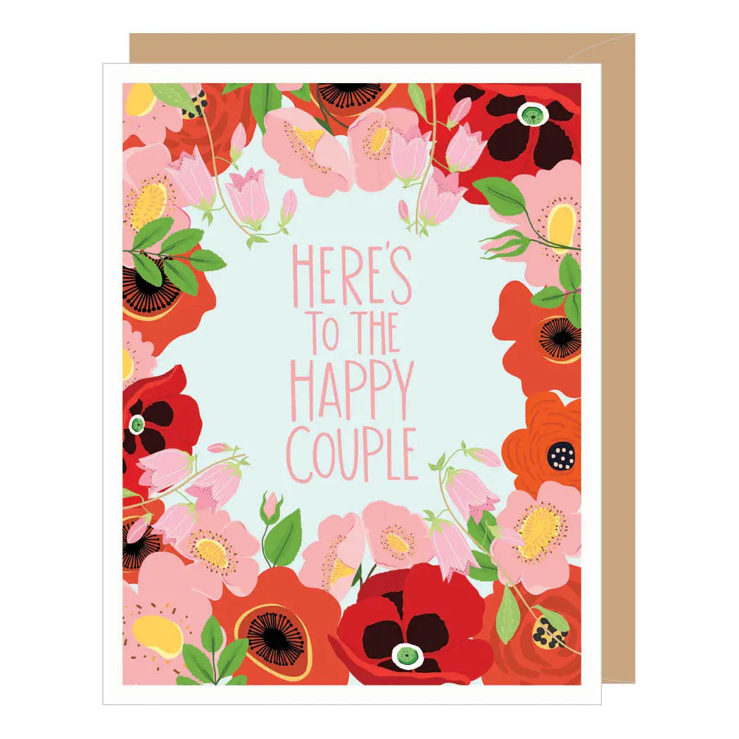 Happy Couple Wedding Florals Card