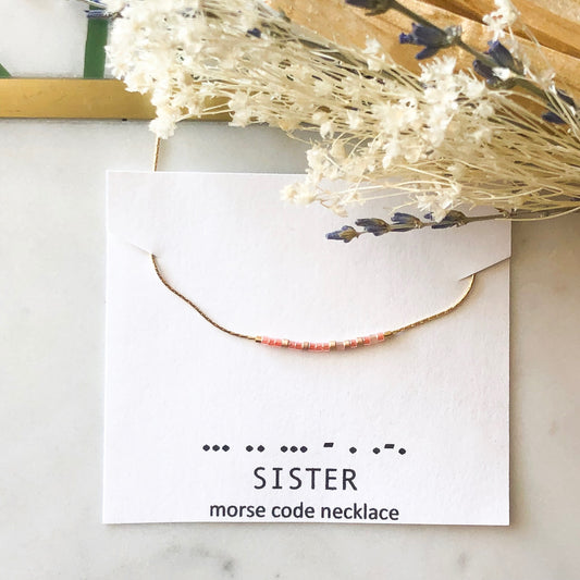 SISTER Morse Code Necklace