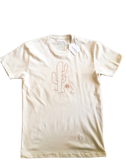 Geometric Cactus Tee- Soft Clay