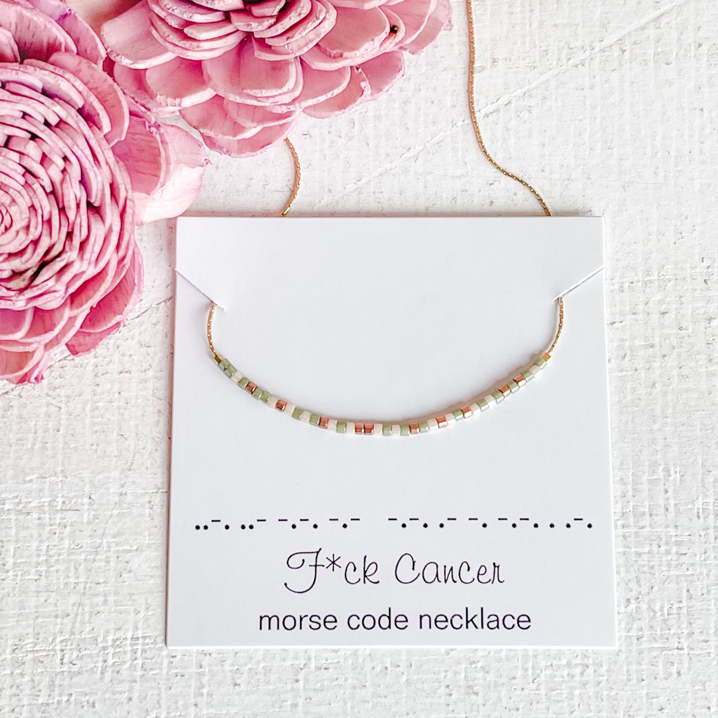 Morse Code Necklace in Desert Sage