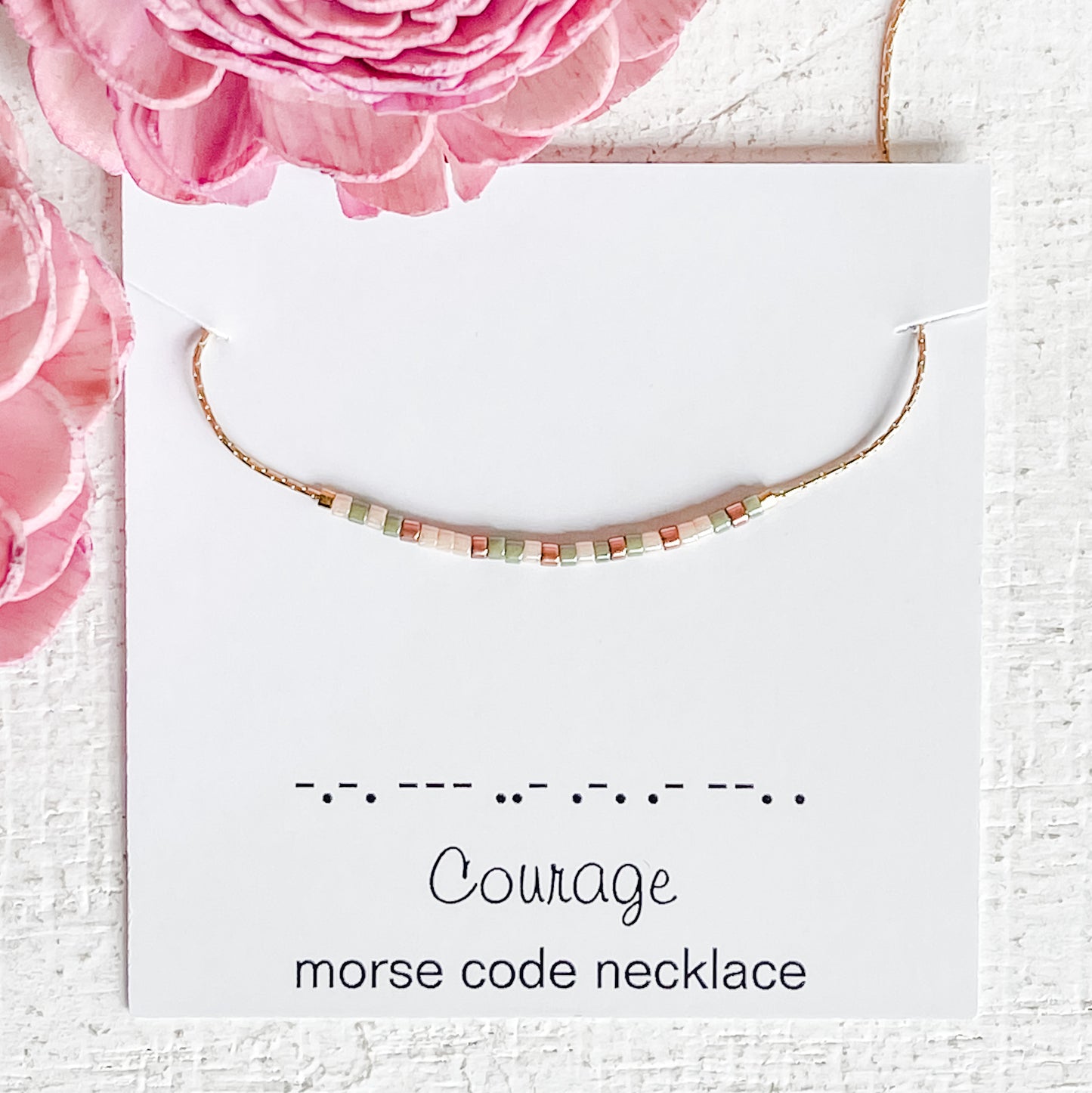 Morse Code Necklace in Desert Sage