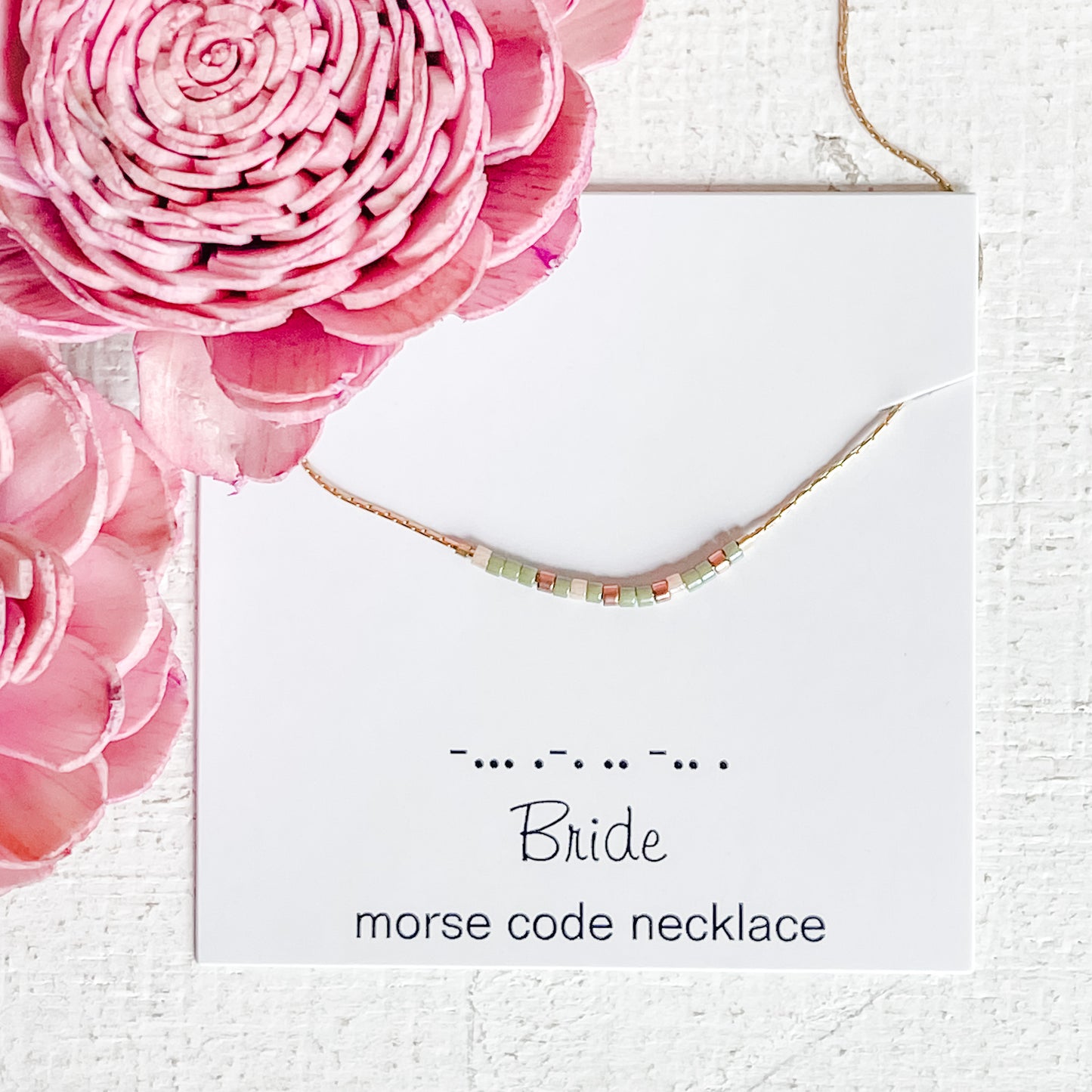 Morse Code Necklace in Desert Sage