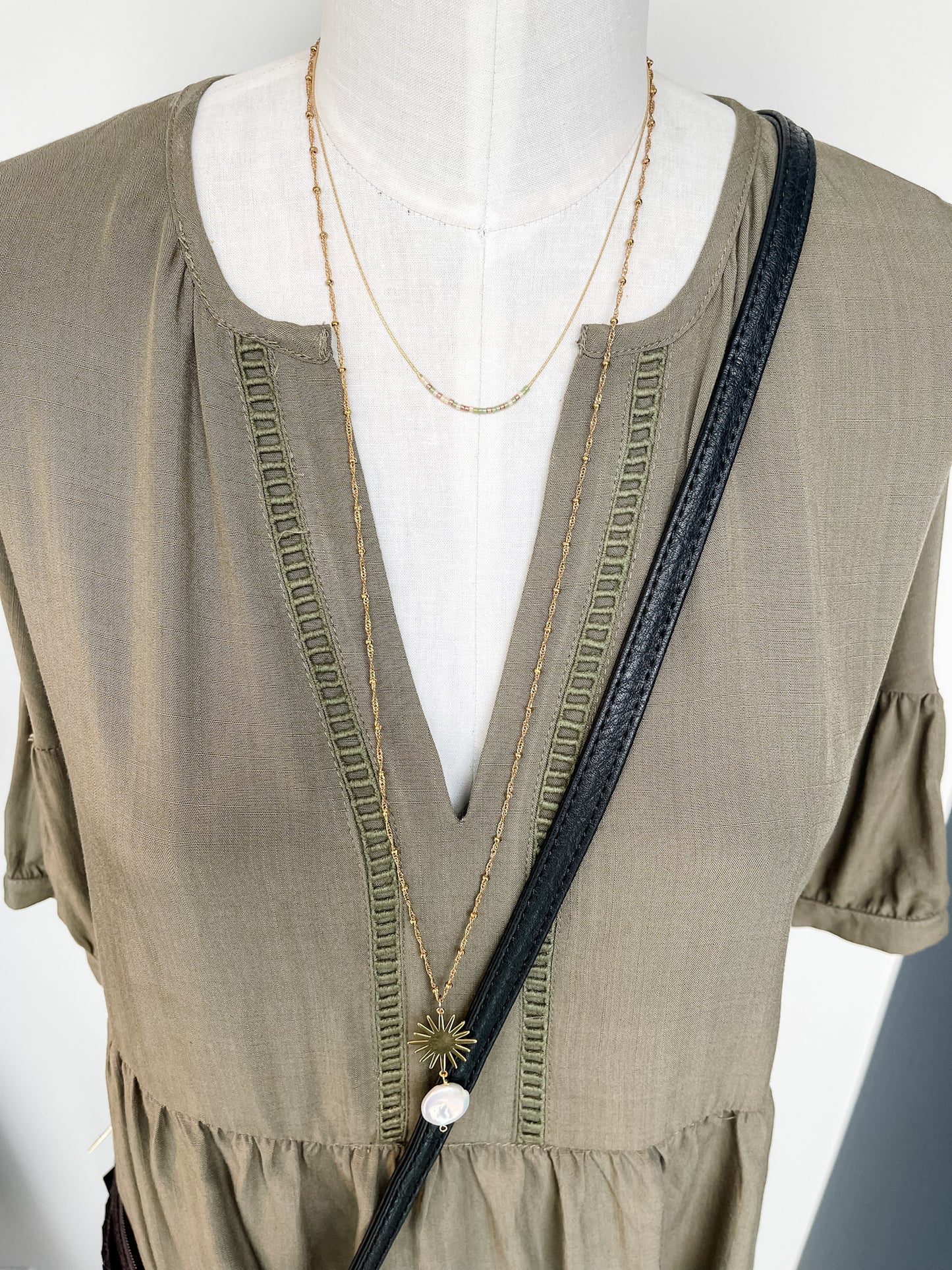 Morse Code Necklace in Desert Sage