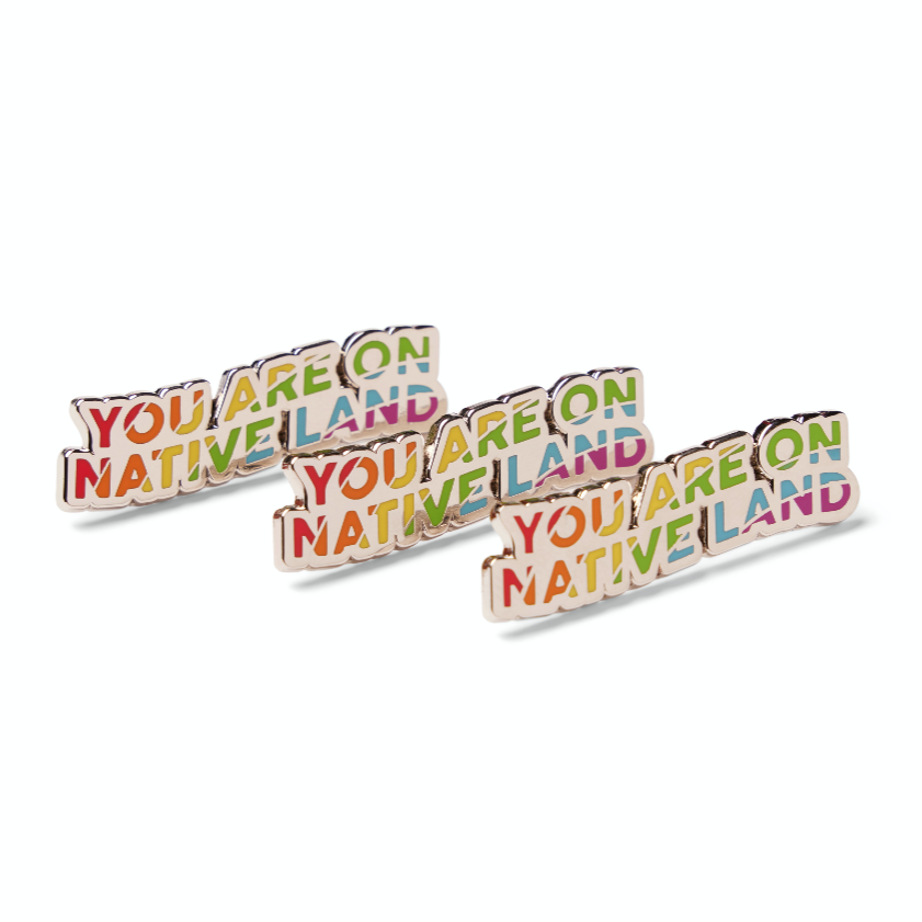 'YOU ARE ON NATIVE LAND' PIN - RAINBOW