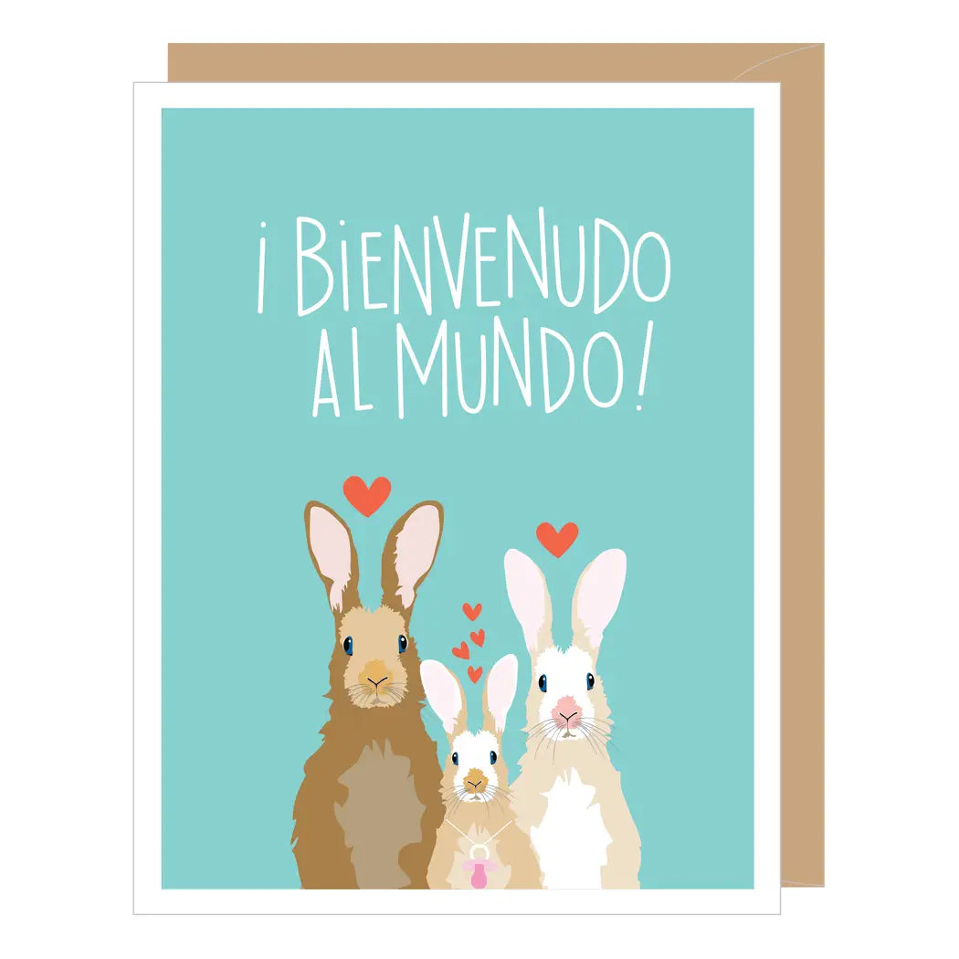 Spanish Welcome Baby Rabbit Card