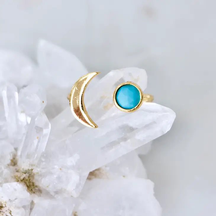 Turquoise Crescent Ring