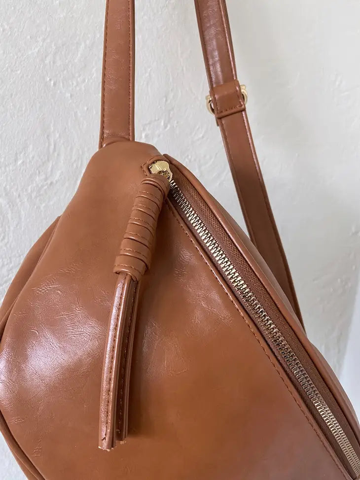 Vegan Leather Crossbody Belt Bag