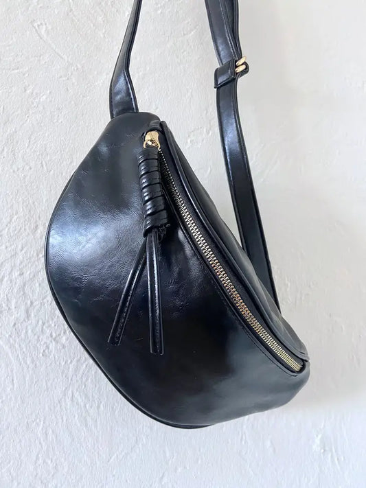Vegan Leather Crossbody Belt Bag