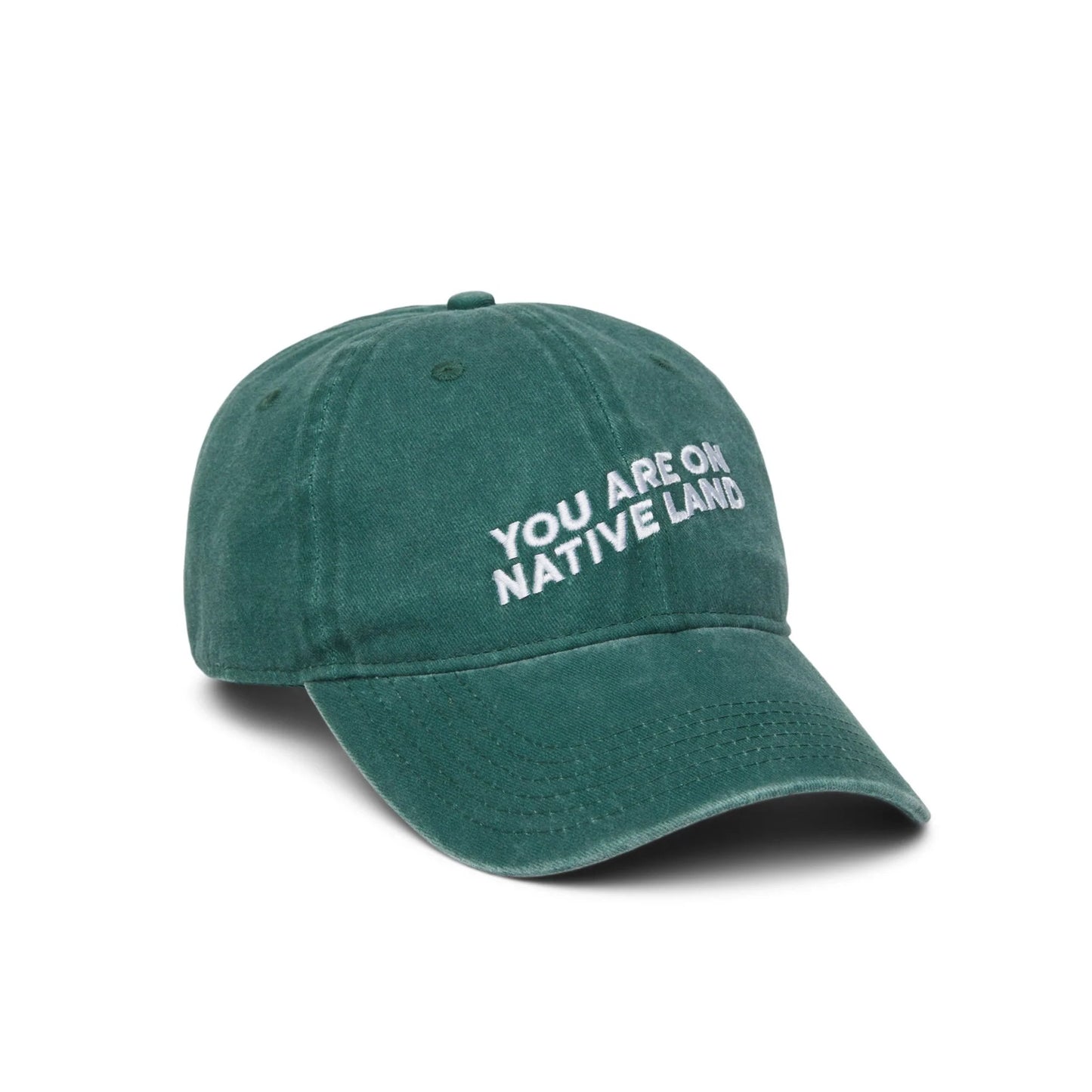 'YOU ARE ON NATIVE LAND' DAD CAP Forest Green