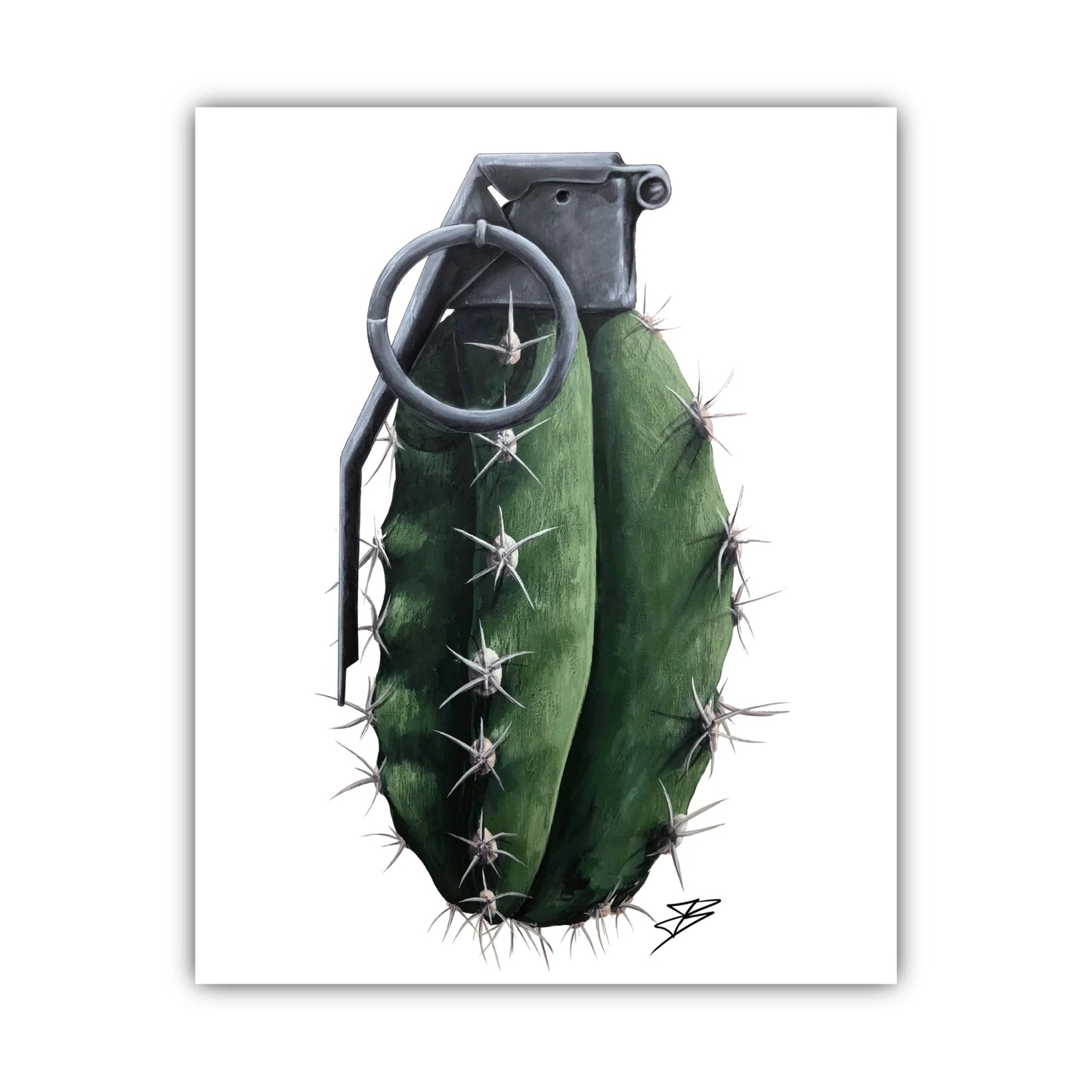 Cactus Grenade Paper Art Pint