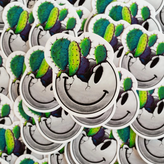 Cactus Smiley Sticker