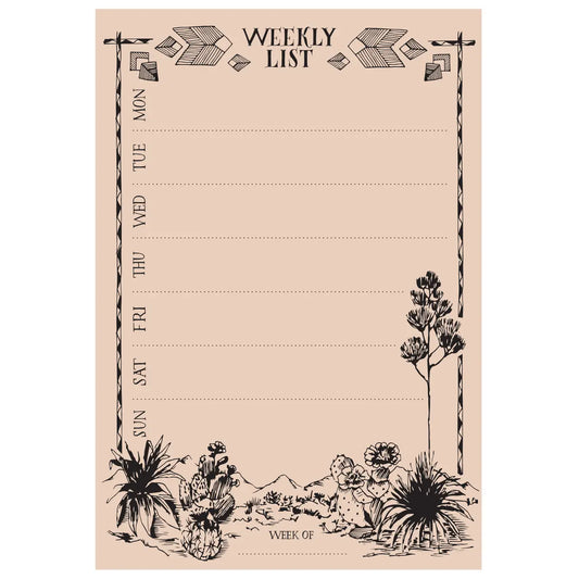 Cactus Weekly List Pad
