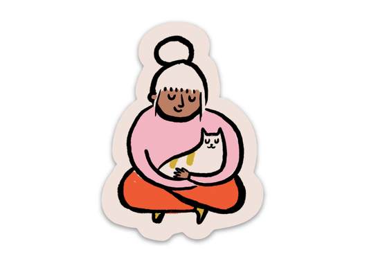 Cat Snuggles Sticker