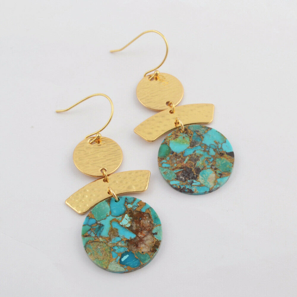 Slice of Turquoise Geo Earrings