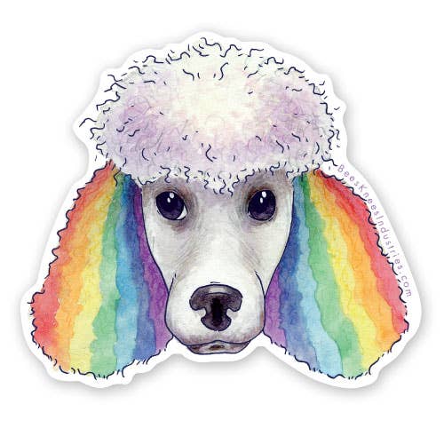 Rainbow Poodle Vinyl Sticker