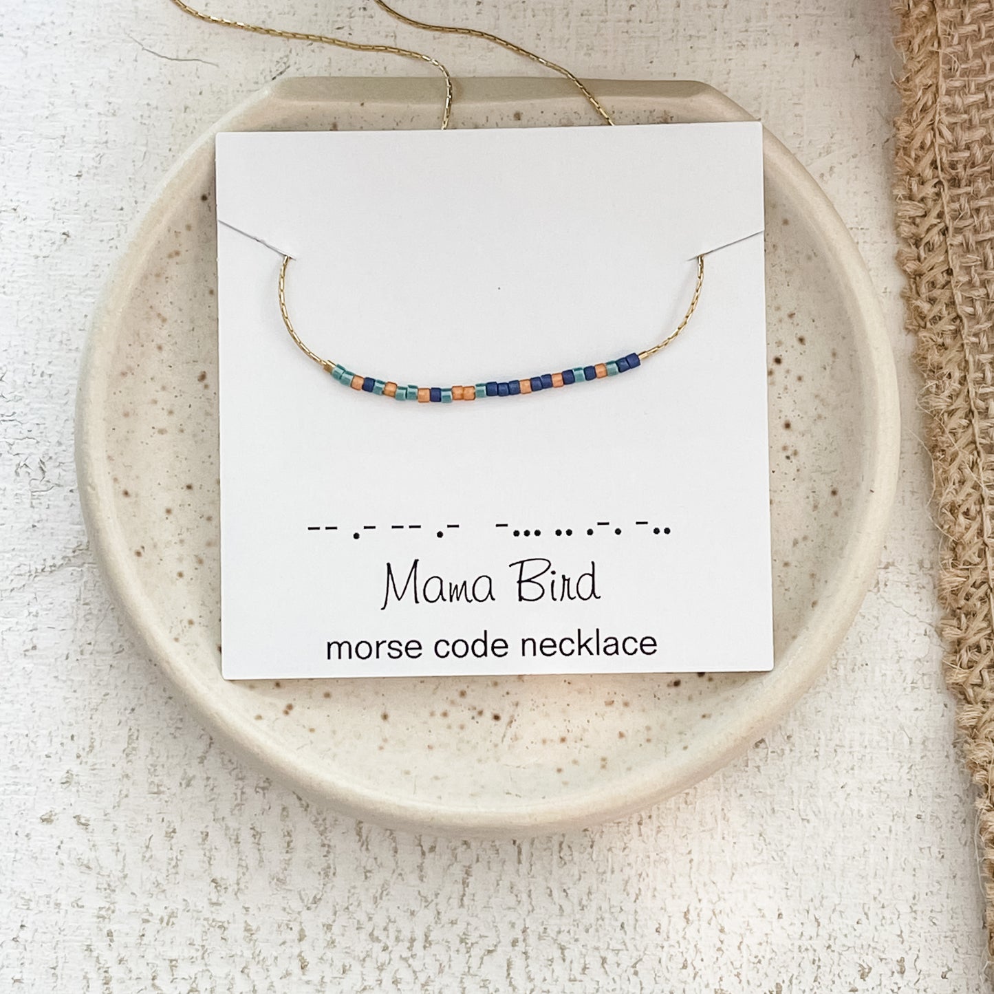 Morse Code Necklace in Desert Spice