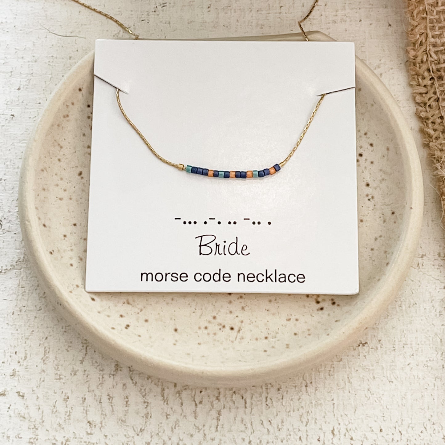 Morse Code Necklace in Desert Spice