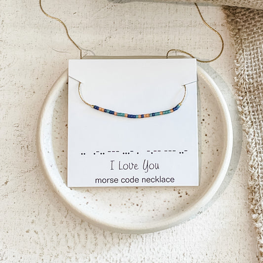 Morse Code Necklace in Desert Spice
