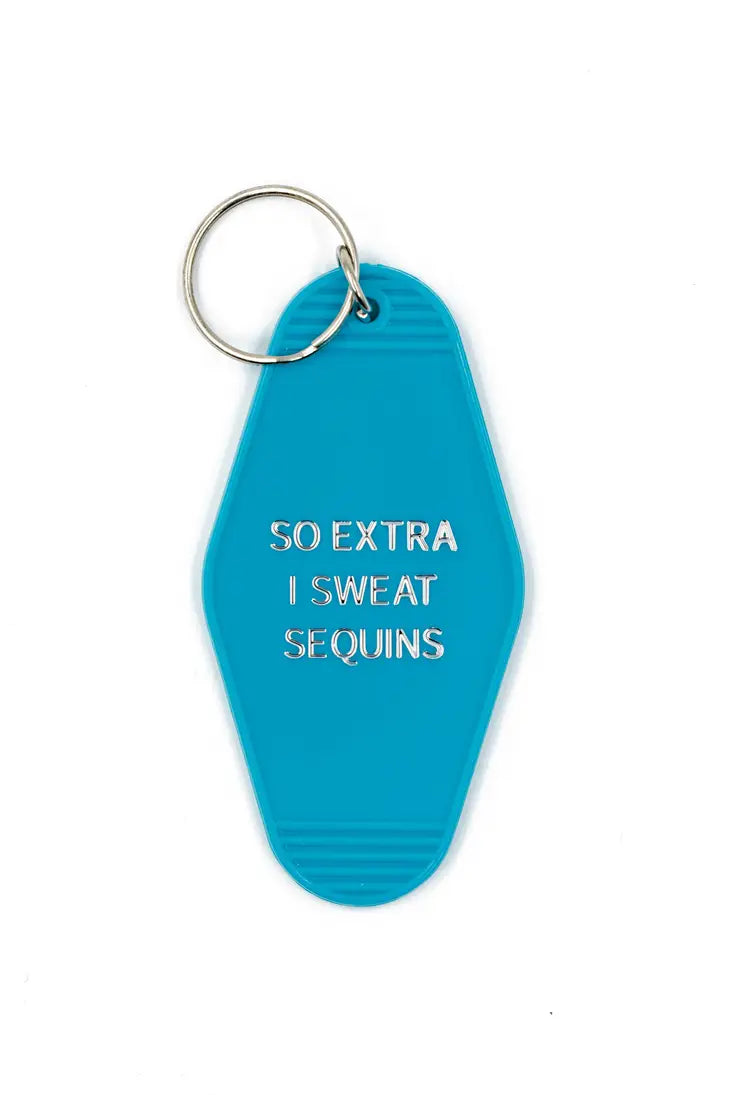 So Extra I Sweat Sequins Keychain