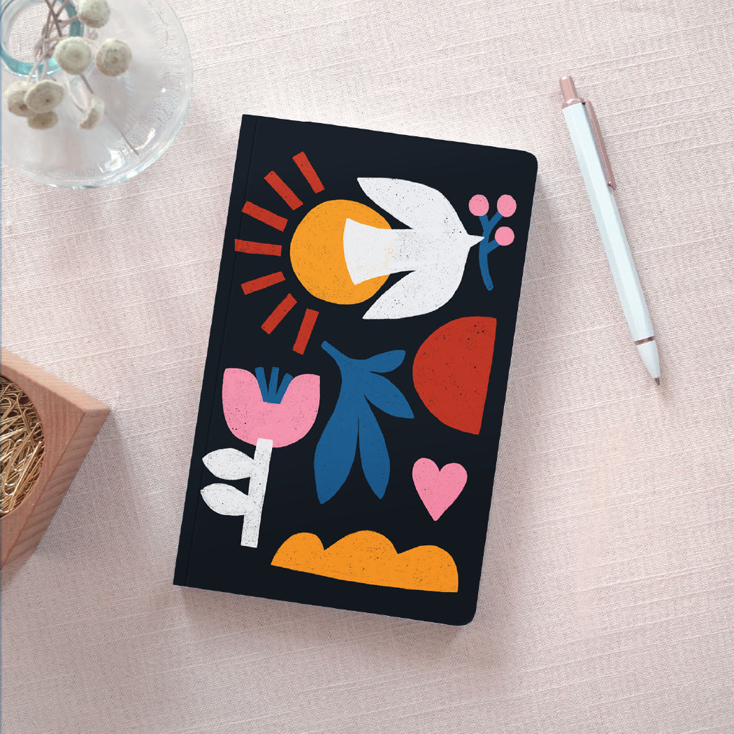 Sun and Bird Layflat Notebook